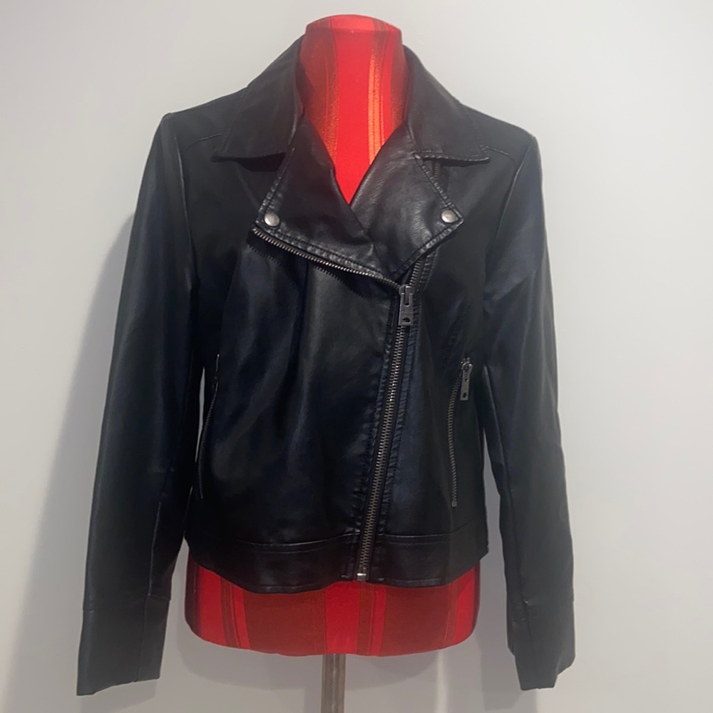 Aeropostale Black Leather Look Jacket.